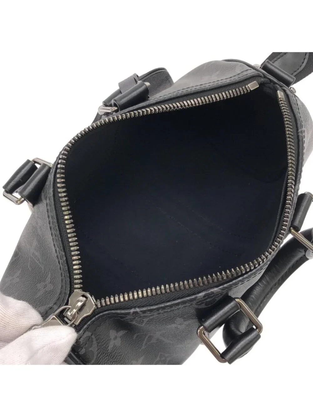Louis Vuitton Monogram Eclipse Reverse Keepall Bandouliere 25 Boston Bag